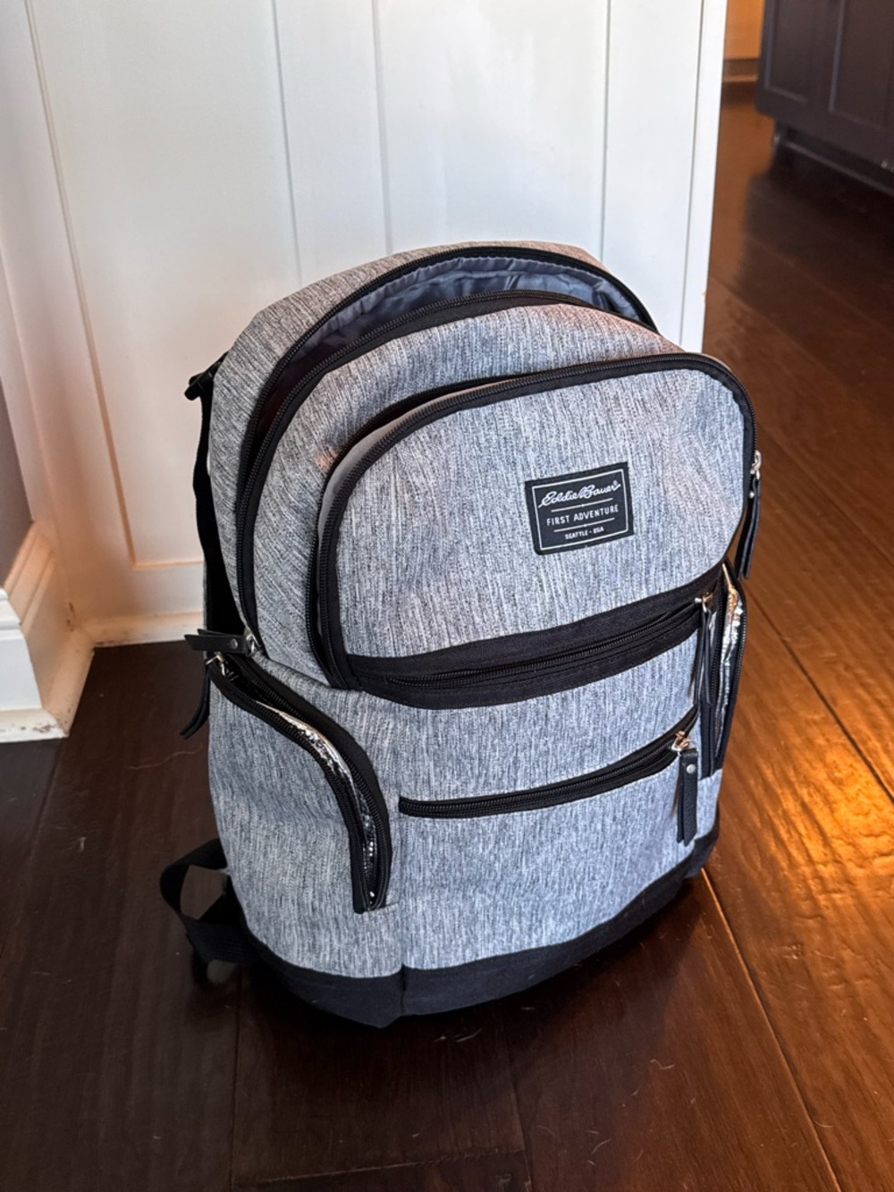Eddie Bauer Heather Gray Diaper Bag Backpack
